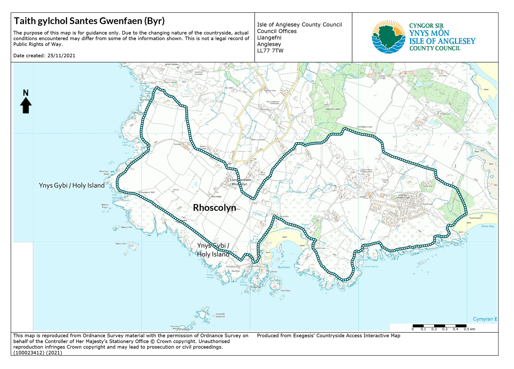 Taith gylchol Santes Gwenfaen - Byr 